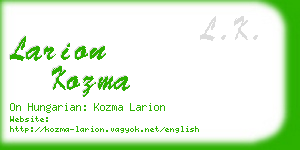 larion kozma business card